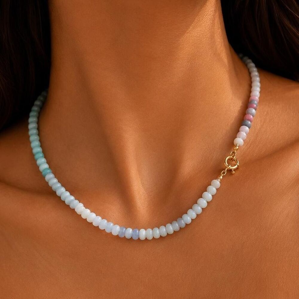 pastel beaded necklace D81